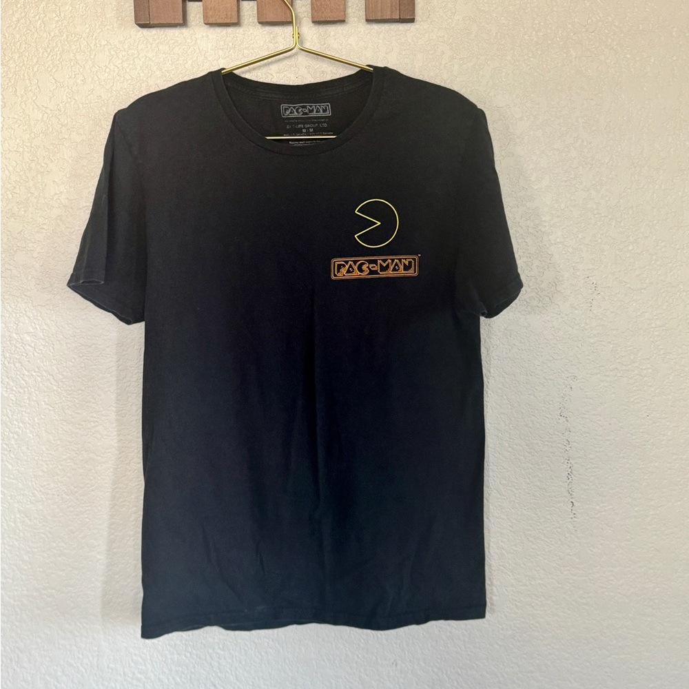 Black Graphic pac man tee Medium size for women or young boy